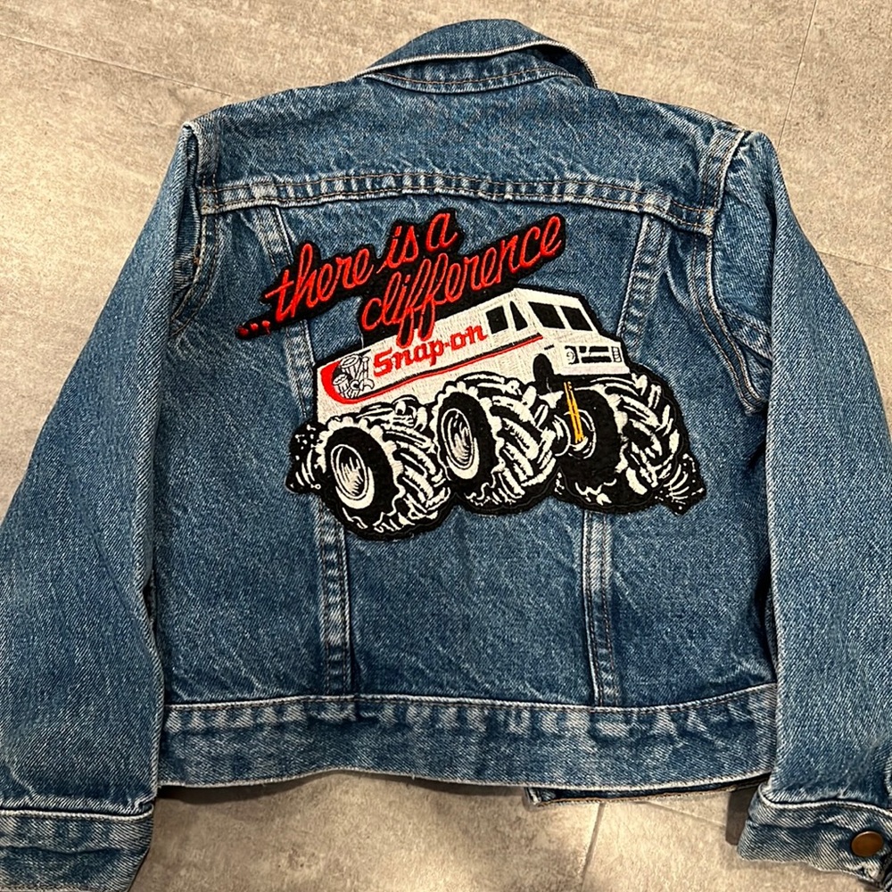 Vintage Snap On Tools Children's Unisex Jean Jacket - Made in USA - Size 5